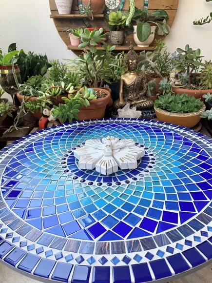 Mandala Divino Espírito Santo Azul Fractal