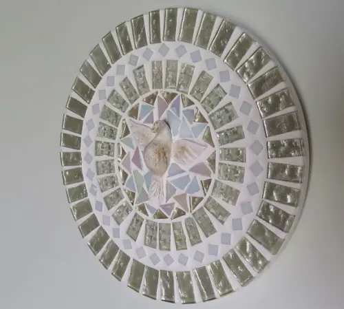 Mandala Divino Espírito Santo Branca 20 cm