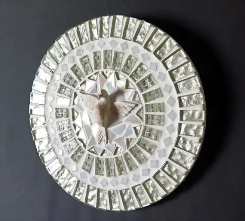 Mandala Divino Espírito Santo Branca 20 cm