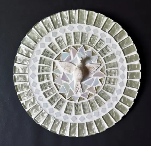 Mandala Divino Espírito Santo Branca 20 cm