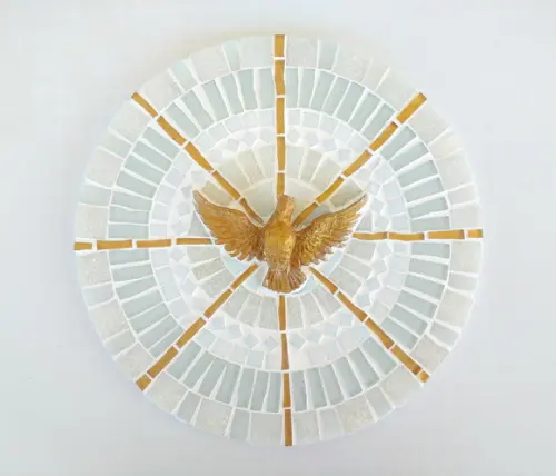 Mandala Divino Espírito Santo Branca e Dourada
