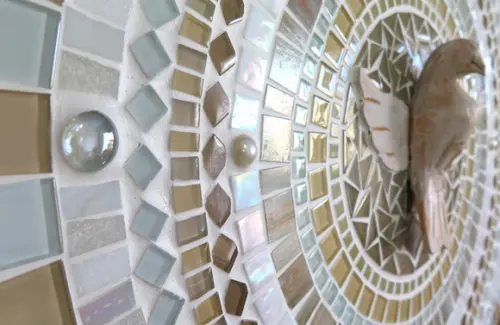 Mandala Divino Espírito Santo em Mosaico Branca