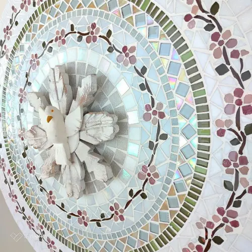 Mandala Divino Espírito Santo em mosaico cerejeiras 60