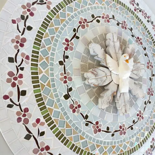 Mandala Divino Espírito Santo em mosaico cerejeiras 60
