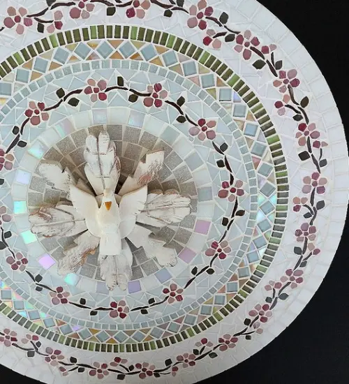 Mandala Divino Espírito Santo em mosaico cerejeiras 60