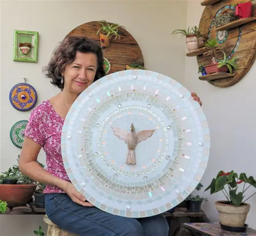 Mandala Divino Espírito Santo Nude 60 cm