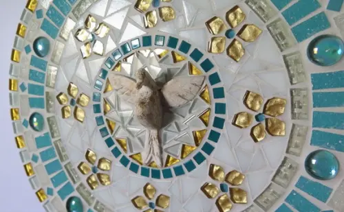 Mandala Divino Espírito Santo Verde e Dourada