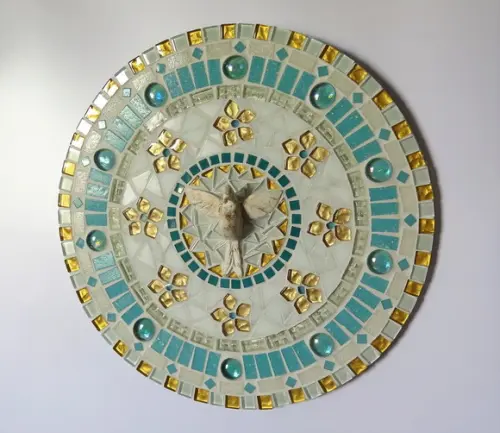 Mandala Divino Espírito Santo Verde e Dourada
