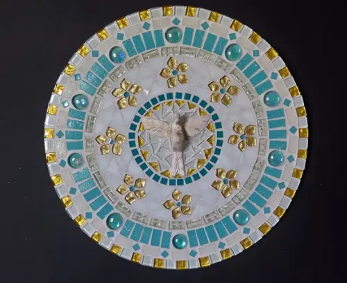 Mandala Divino Espírito Santo Verde e Dourada