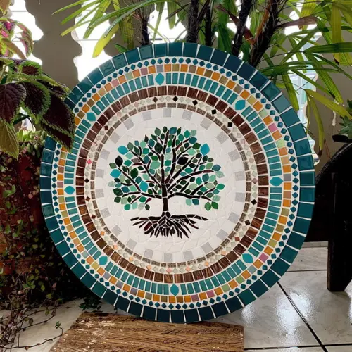 Mandala em mosaico Árvore da Vida