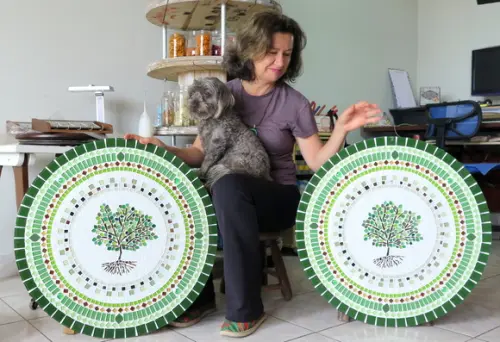 Mandala em Mosaico Árvore da Vida 60