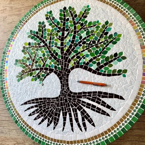 Mandala em Mosaico Árvore da Vida 80 cm