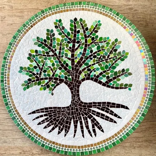 Mandala em Mosaico Árvore da Vida 80 cm