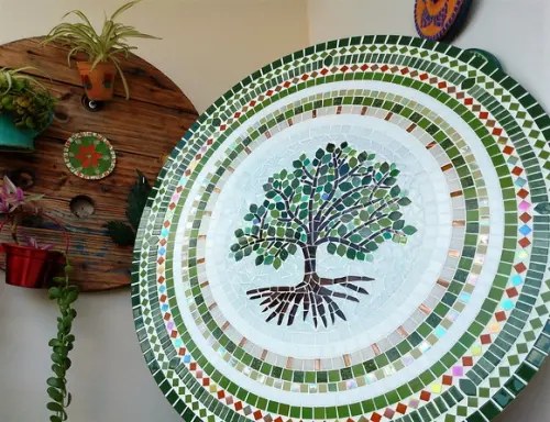 Mandala em Mosaico Árvore da Vida 80 cm