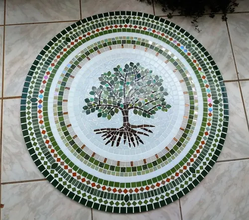 Mandala em Mosaico Árvore da Vida 80 cm