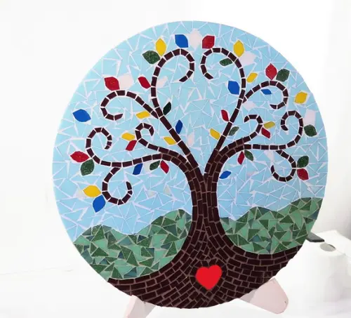 Mandala em Mosaico Árvore da Vida Coração