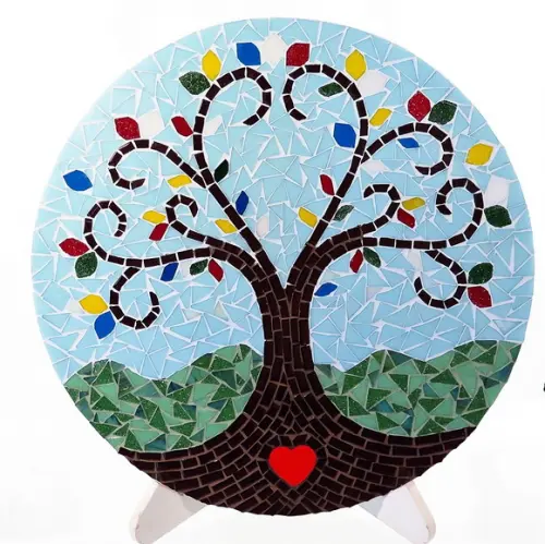 Mandala em Mosaico Árvore da Vida Coração