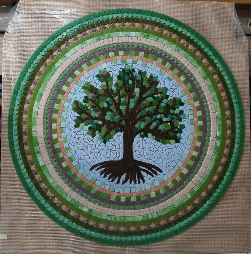 Mandala em Mosaico Árvore da Vida para Piso ou parede externa