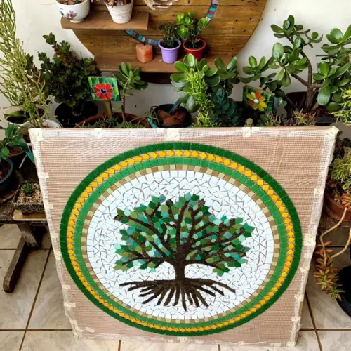 Mandala em Mosaico Árvore da Vida para Piso ou Parede