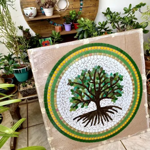 Mandala em Mosaico Árvore da Vida para Piso ou Parede