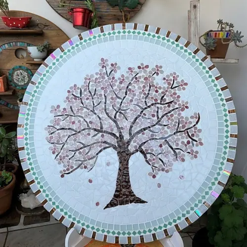 Mandala em Mosaico Árvore de Cerejeira