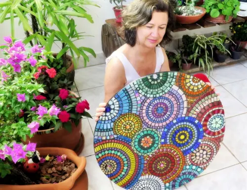 Mandala em Mosaico Círculos 60