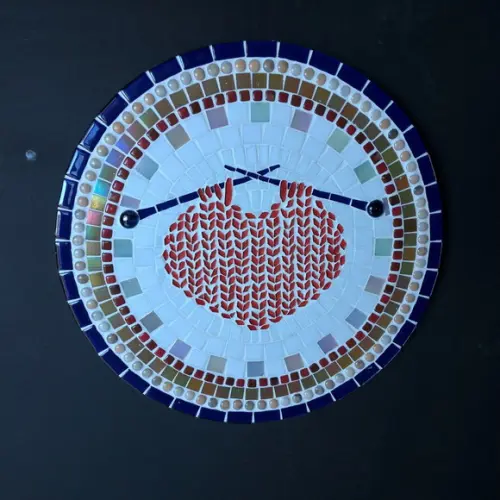Mandala em Mosaico Coração Tricô