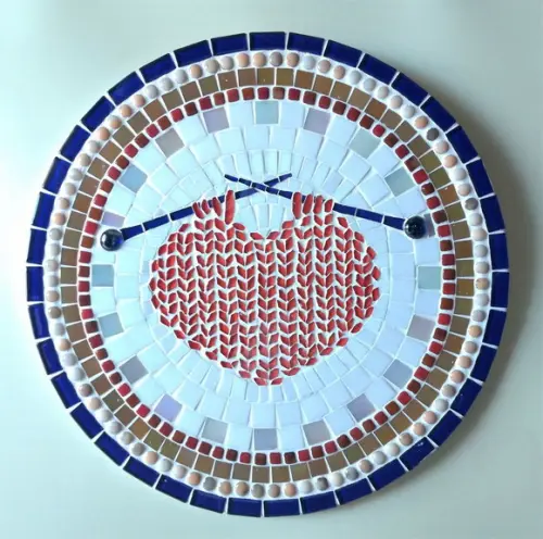 Mandala em Mosaico Coração Tricô