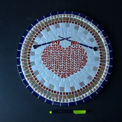 Mandala em Mosaico Coração Tricô