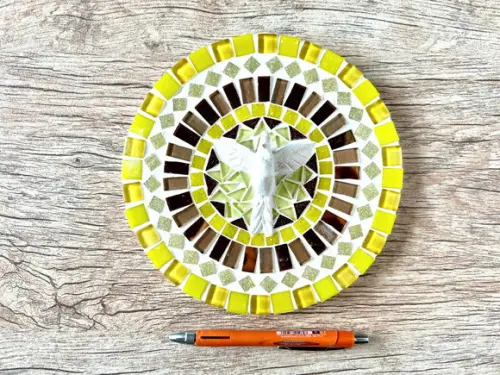 Mandala em Mosaico Divino Espírito Santo 20cm