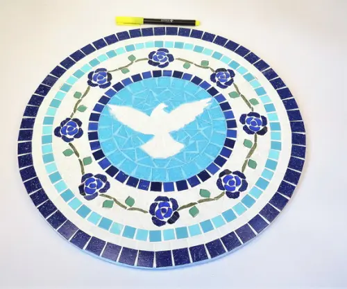 Mandala em Mosaico Divino para Área Externa