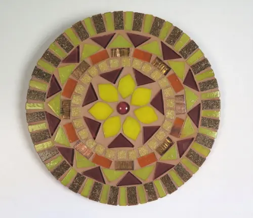 Mandala em Mosaico Flor Amarela
