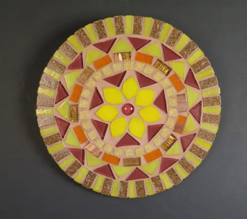 Mandala em Mosaico Flor Amarela
