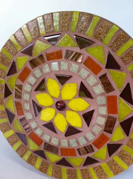Mandala em Mosaico Flor Amarela