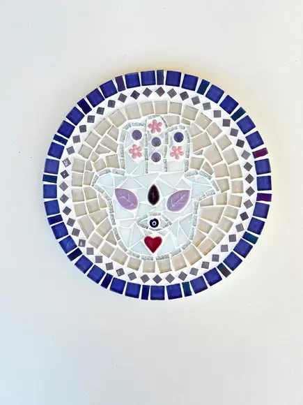 Mandala em Mosaico Hamsá