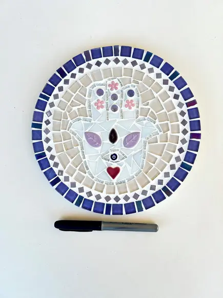 Mandala em Mosaico Hamsá