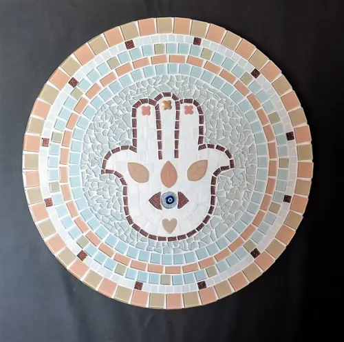 Mandala em Mosaico Hamsá 40