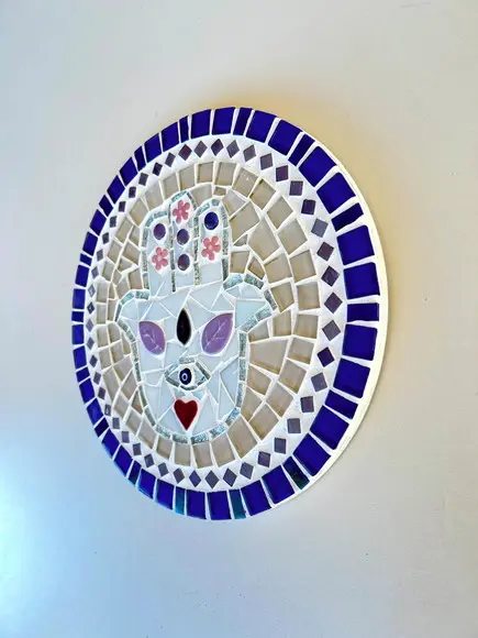 Mandala em Mosaico Hamsá