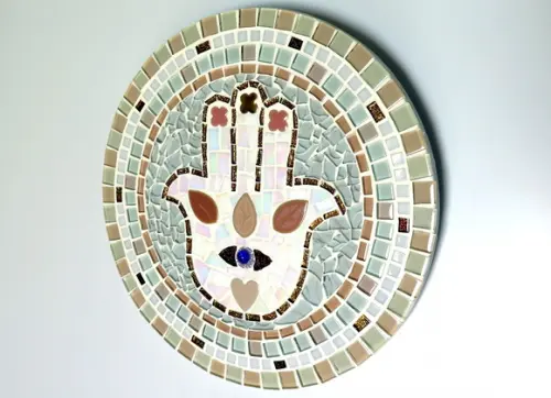Mandala em Mosaico Hamsá