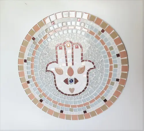 Mandala em Mosaico Hamsá 40