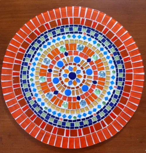 Mandala em Mosaico Laranja