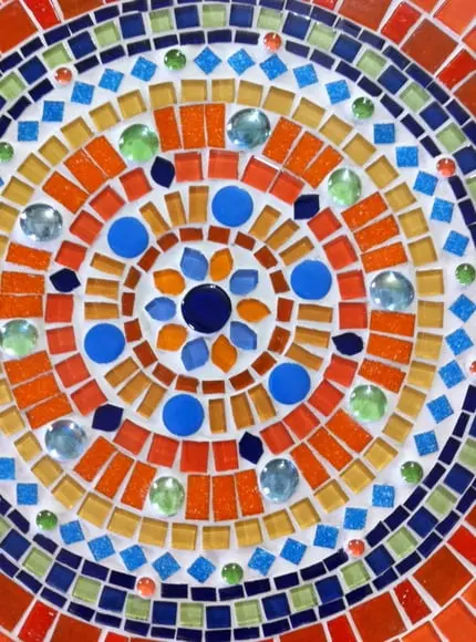 Mandala em Mosaico Laranja