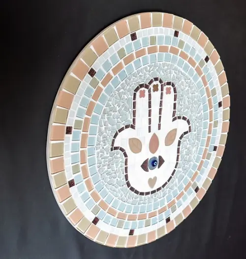 Mandala em Mosaico Hamsá 40