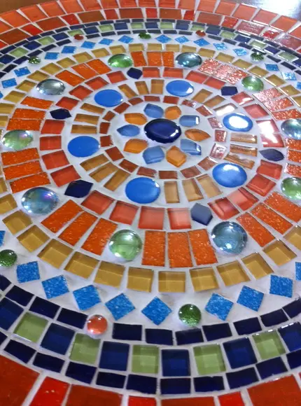 Mandala em Mosaico Laranja