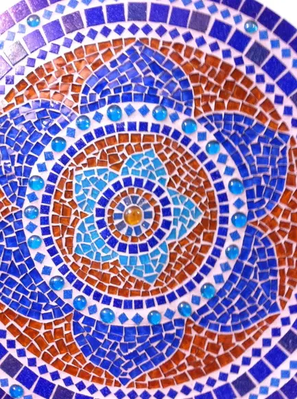 Mandala em Mosaico Marroquina Azul