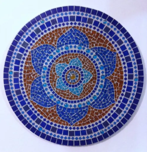 Mandala em Mosaico Marroquina Azul