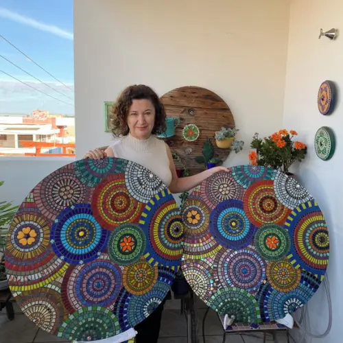 Mandala em Mosaico Multicolorida
