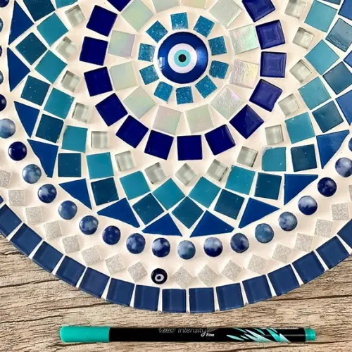 Mandala em Mosaico Olho Grego 30