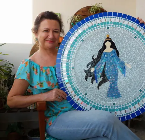 Mandala Iemanjá em Mosaico