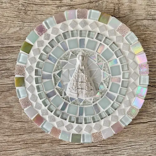 Mandala Nossa Senhora em Mosaico Rosé